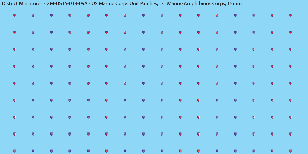 WW2 US - US Marine Unit Patches (Multiple Options), 15mm Decals