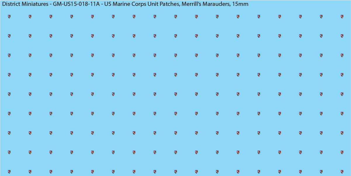 WW2 US - US Marine Unit Patches (Multiple Options), 15mm Decals