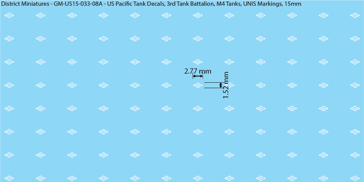 WW2 US Pacific Decals, 3rd Tank Battalion Decals (Multiple Options), 15mm Decals