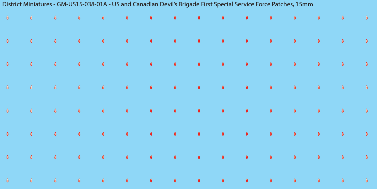 WW2 US and Canadian Devil's Brigade First Special Service Force Patches, 15mm Decals