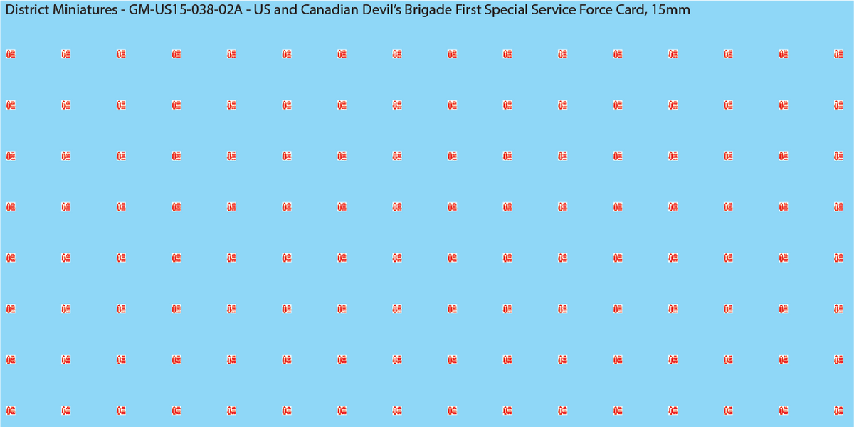WW2 US and Canadian Devil's Brigade First Special Service Force Card, 15mm Decals