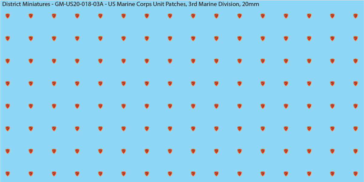 WW2 US - US Marine Unit Patches (Multiple Options), 20mm Decals