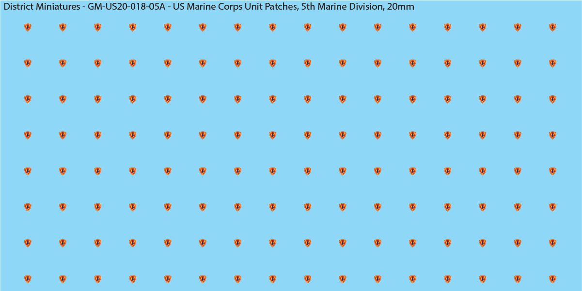 WW2 US - US Marine Unit Patches (Multiple Options), 20mm Decals