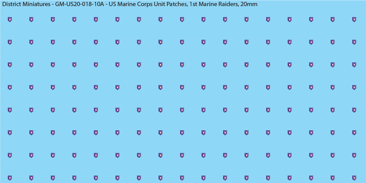 WW2 US - US Marine Unit Patches (Multiple Options), 20mm Decals