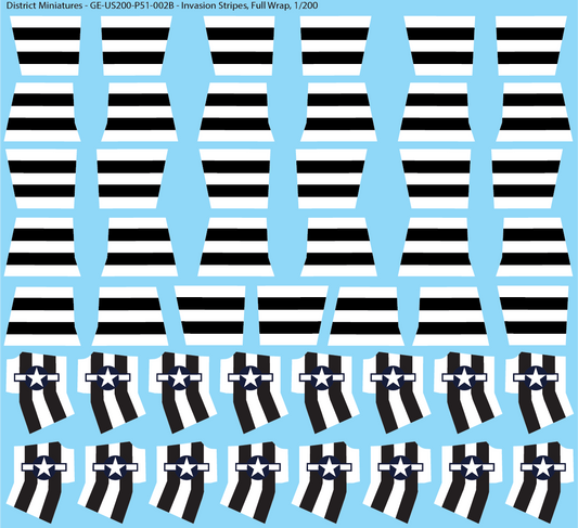 P-51 Invasion Stripes, 1/200 Decals