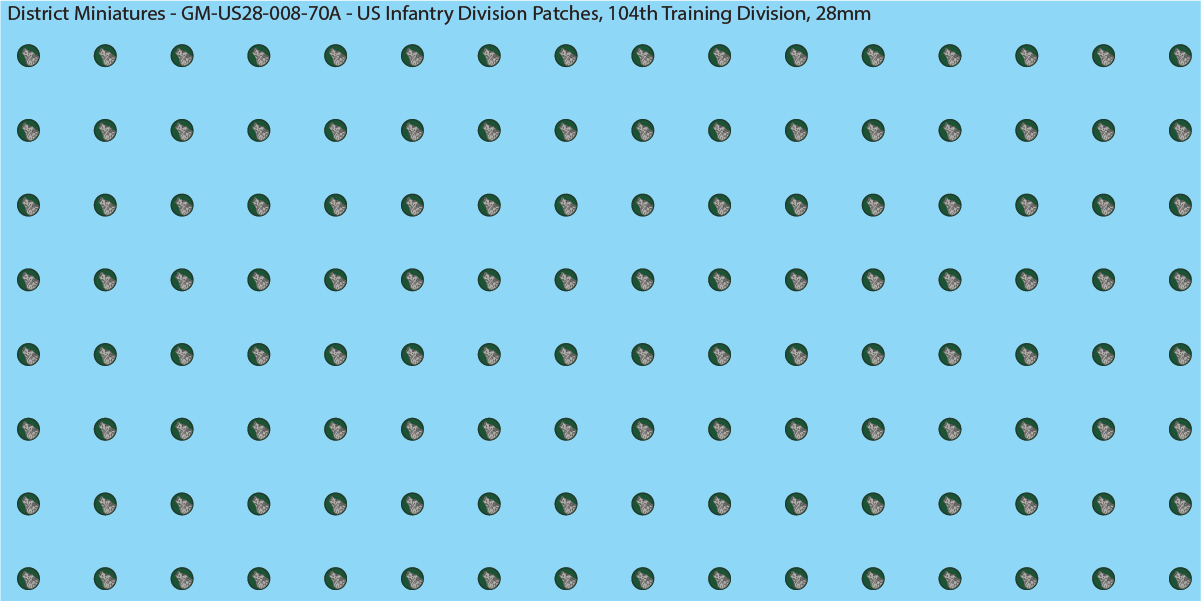 WW2 US - US Infantry Division Patches (Multiple Options), 28mm Decals