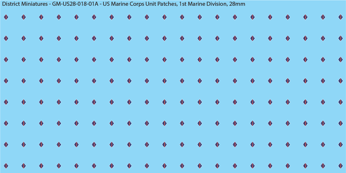 WW2 US - US Marine Unit Patches (Multiple Options), 28mm Decals