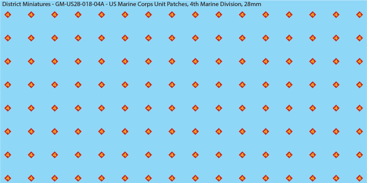 WW2 US - US Marine Unit Patches (Multiple Options), 28mm Decals