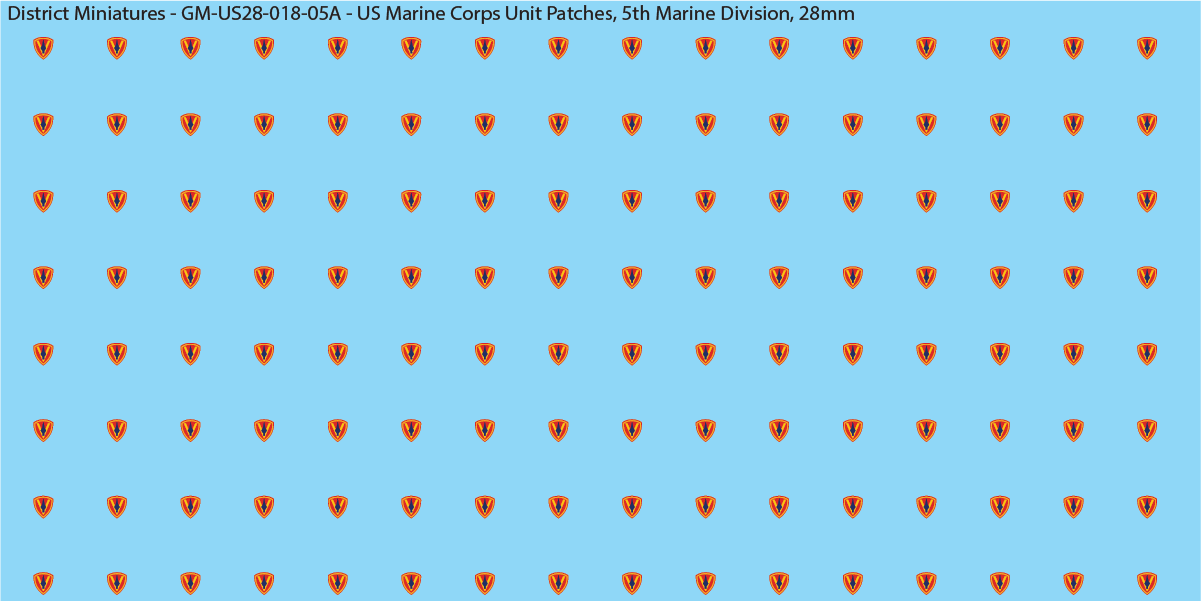 WW2 US - US Marine Unit Patches (Multiple Options), 28mm Decals
