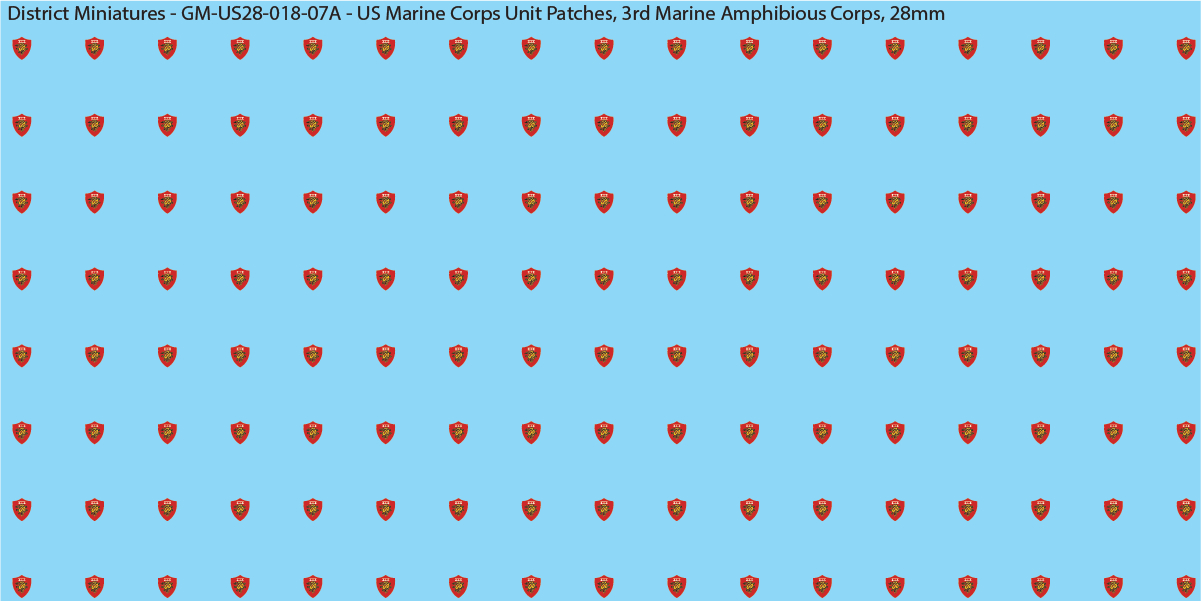 WW2 US - US Marine Unit Patches (Multiple Options), 28mm Decals