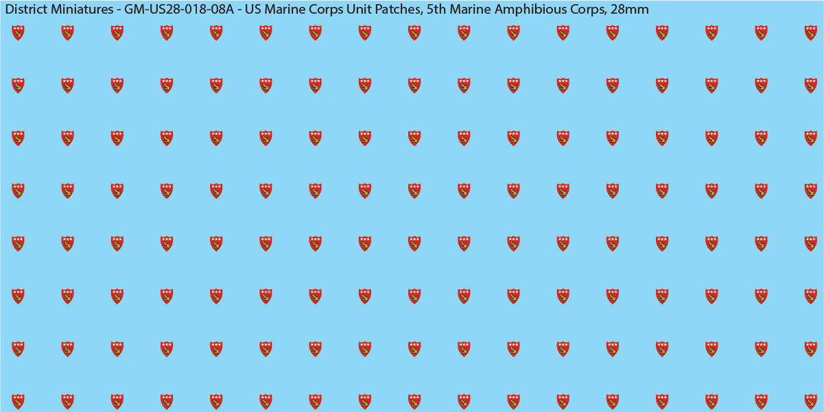 WW2 US - US Marine Unit Patches (Multiple Options), 28mm Decals