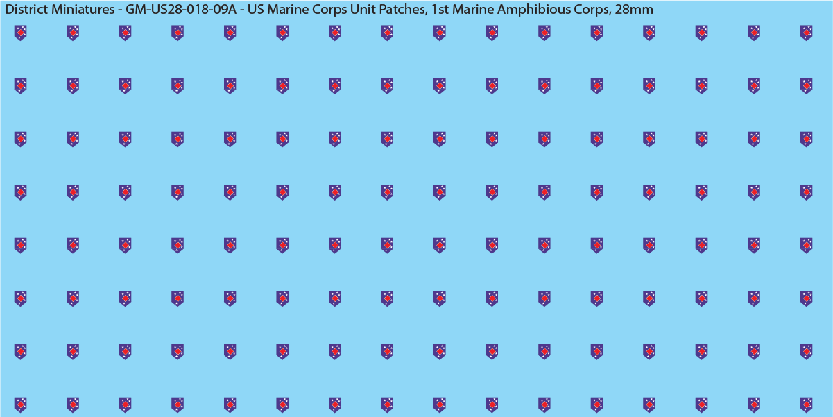 WW2 US - US Marine Unit Patches (Multiple Options), 28mm Decals