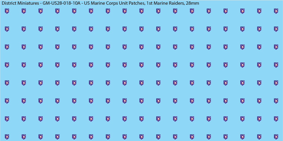 WW2 US - US Marine Unit Patches (Multiple Options), 28mm Decals