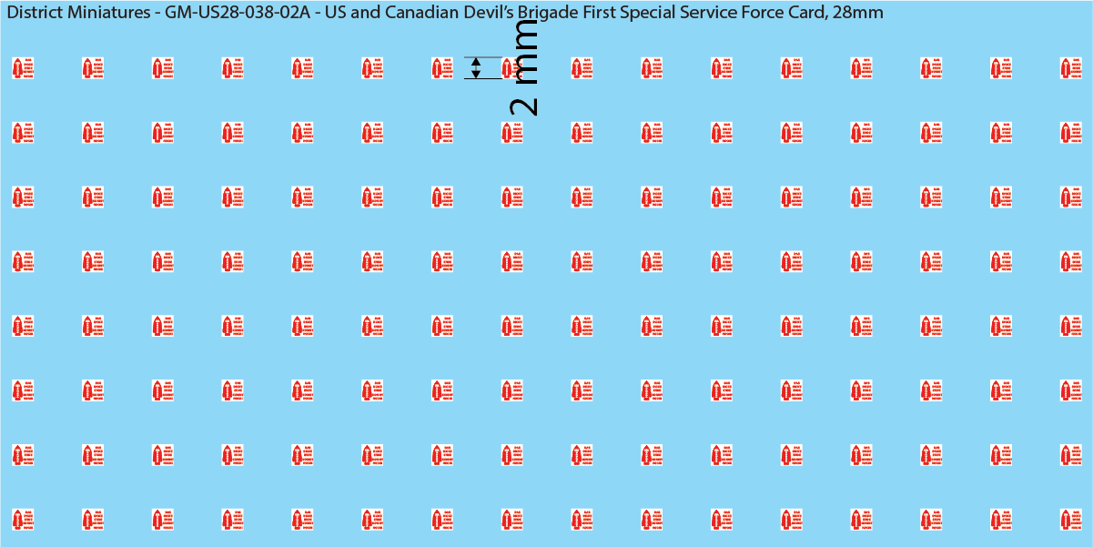 WW2 US and Canadian Devil's Brigade First Special Service Force Card, 28mm Decals