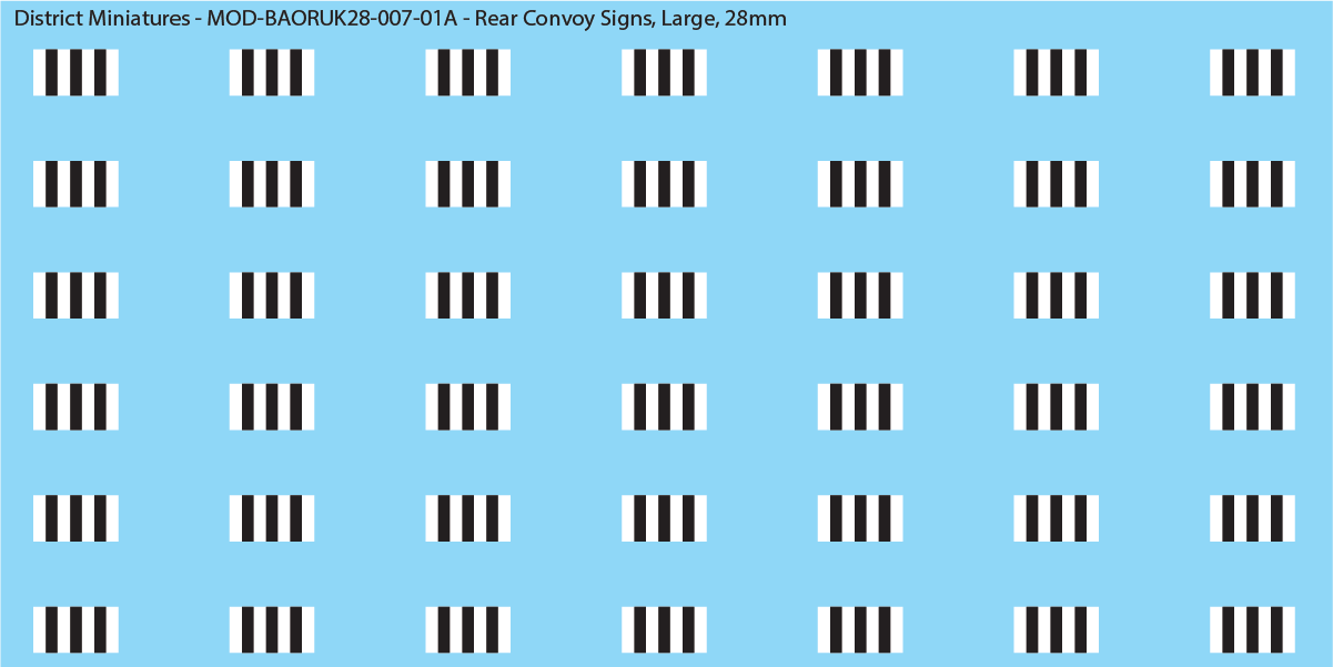 UK BAOR - Rear Convoy Signs, 28mm