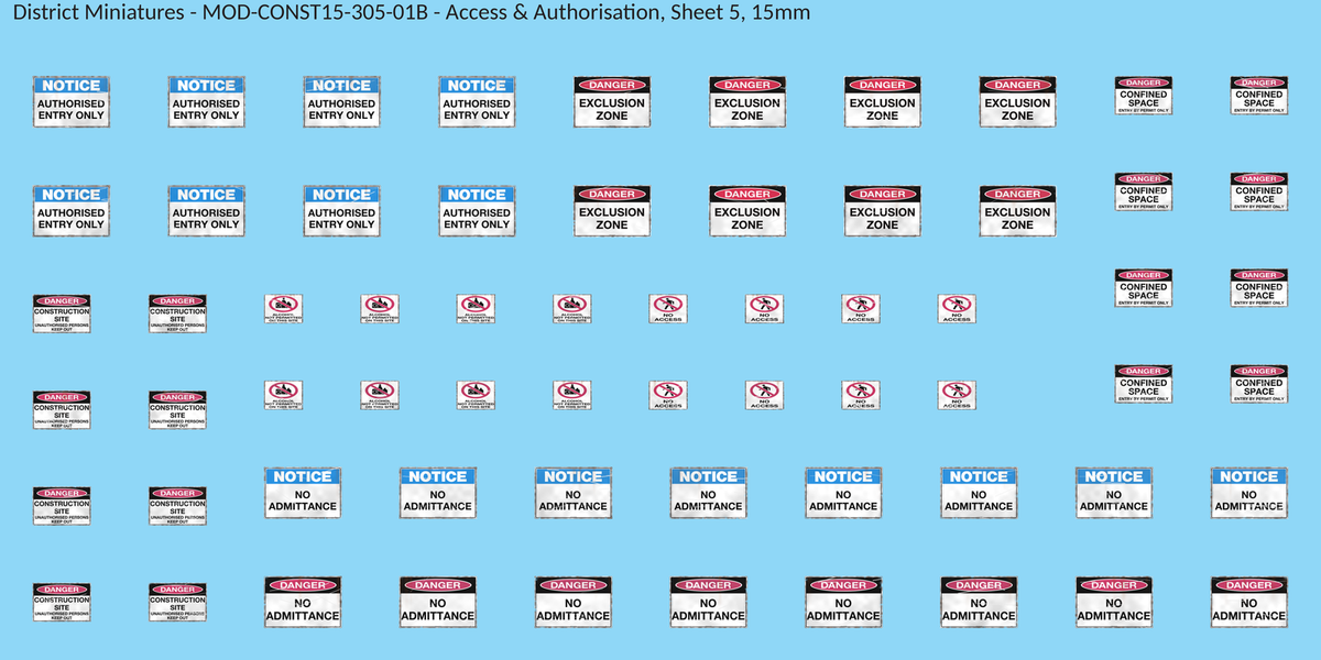 Access & Authorisation, Sheet 5, 15mm decal sheet, weathered finish