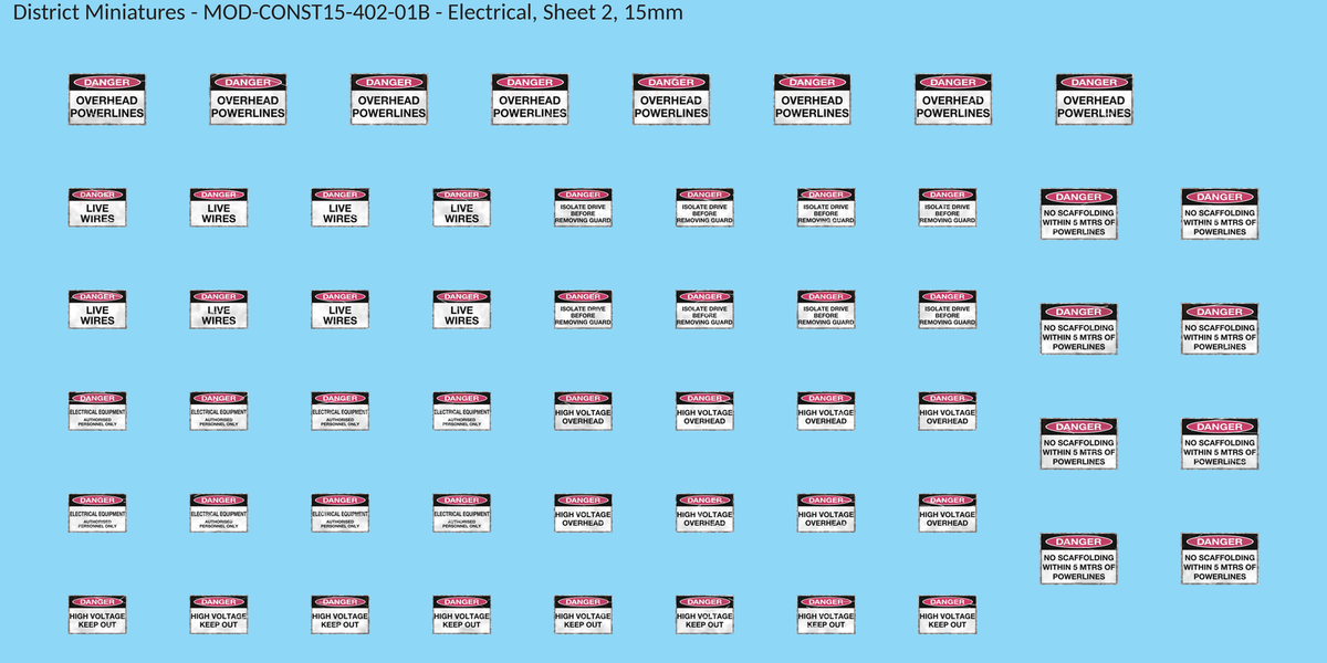 Electrical, Sheet 2, 15mm decal sheet, weathered finish