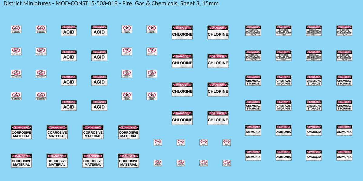 Fire, Gas & Chemicals, Sheet 3, 15mm decal sheet, weathered finish