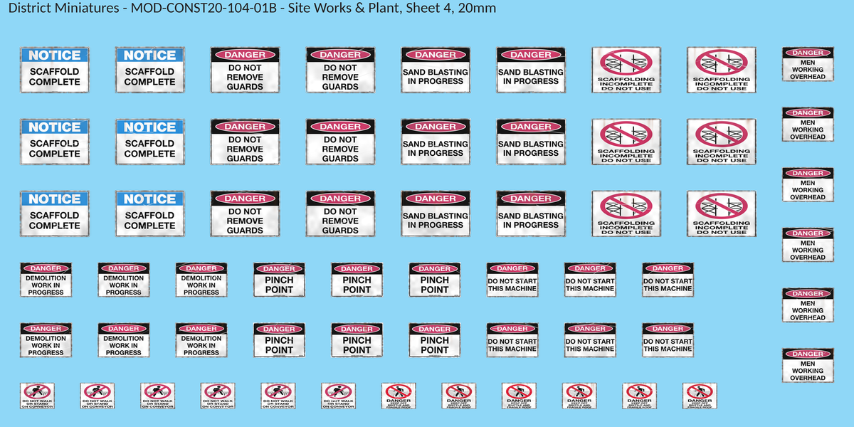 Site Works & Plant, Sheet 4, 20mm decal sheet, weathered finish