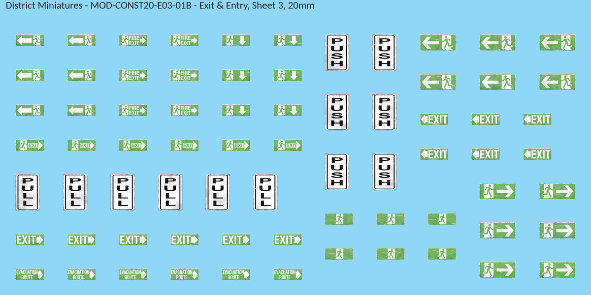 Exit & Entry, Sheet 3, 20mm decal sheet, weathered finish