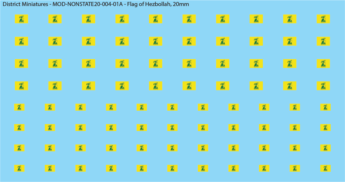 Flag of Hezbollah, 20mm