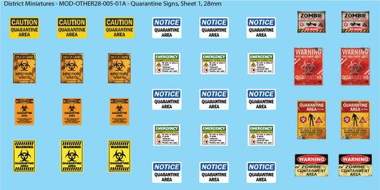Quarantine and Zombie Signs, 28mm