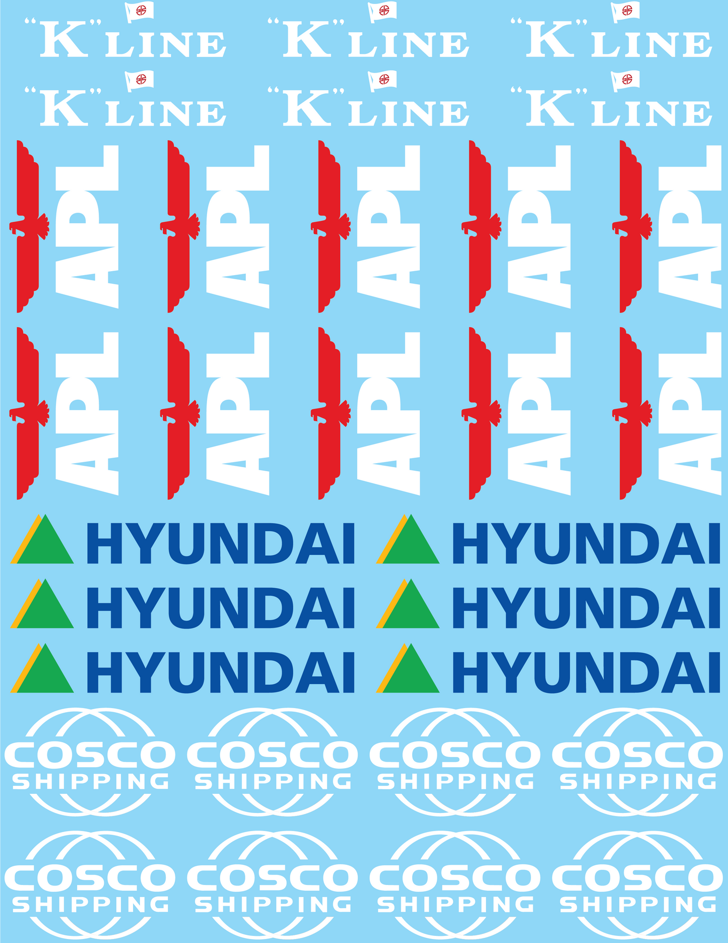 Shipping Container Company Logos (Multiple Options), 28mm