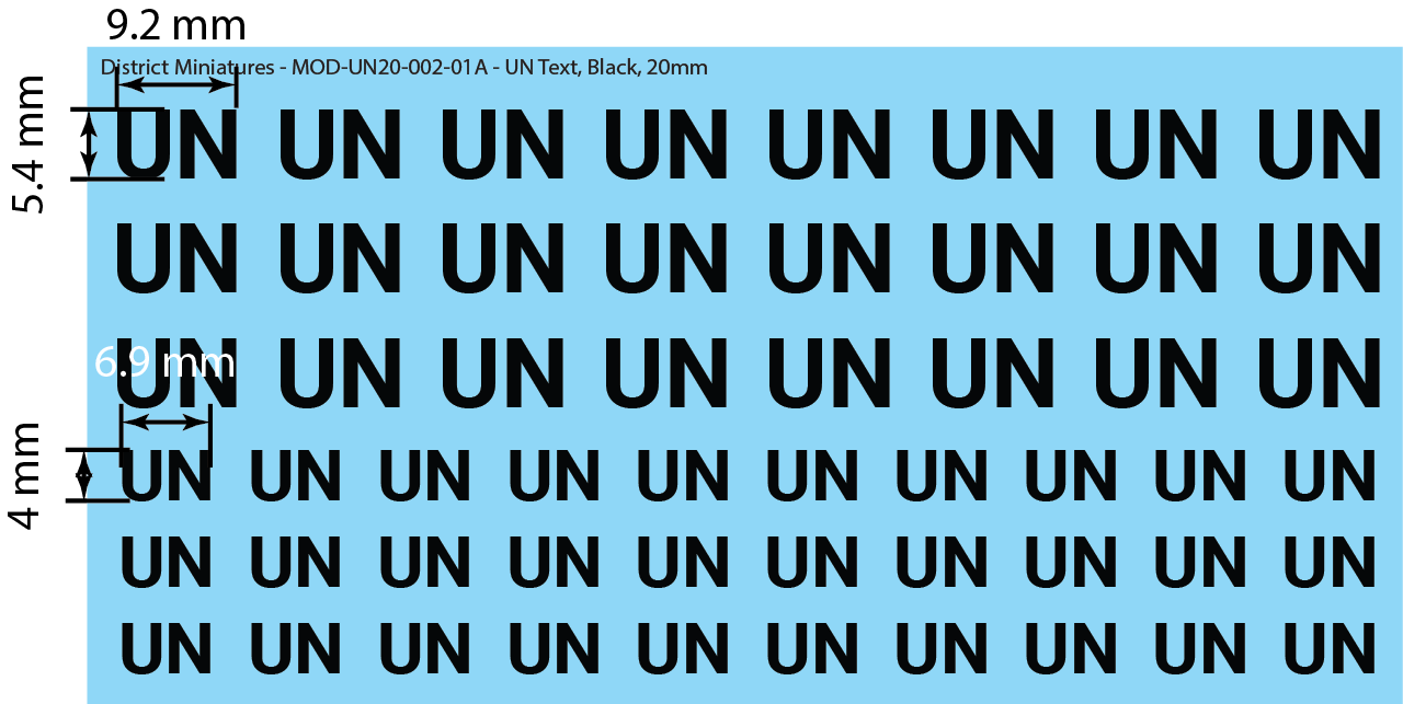 United Nations Text, 20mm