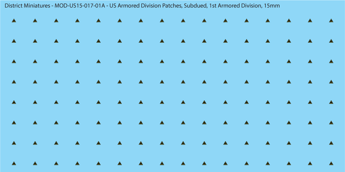 Modern US - US Armored Division Patched, Subdued (Multiple Options), 15mm Decals