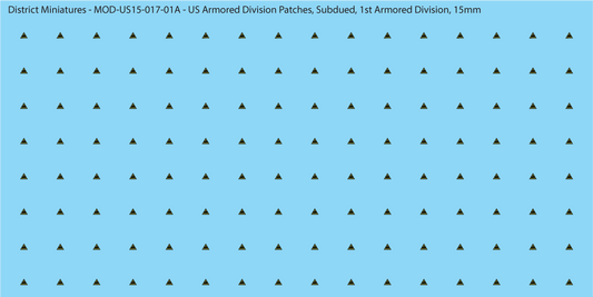 Modern US - US Armored Division Patched, Subdued (Multiple Options), 15mm Decals