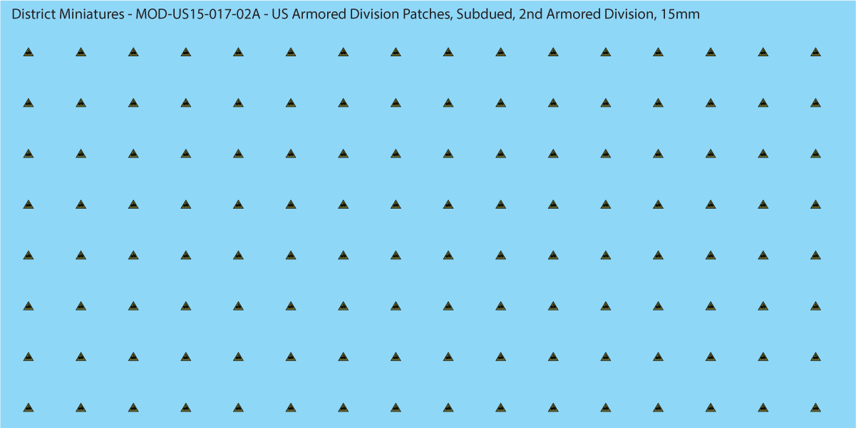 Modern US - US Armored Division Patched, Subdued (Multiple Options), 15mm Decals