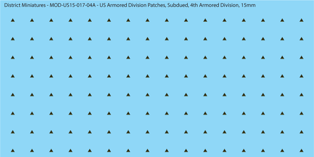 Modern US - US Armored Division Patched, Subdued (Multiple Options), 15mm Decals