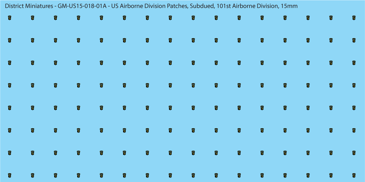 Modern US - US Airborne Division Patches, Subdued (Multiple Options), 15mm Decals