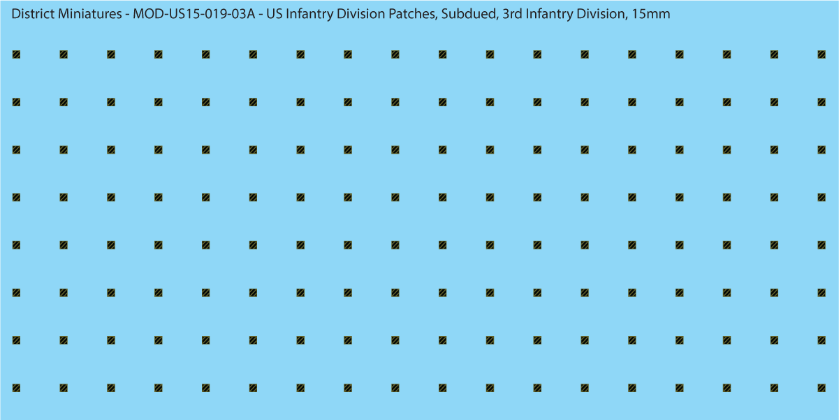 Modern US - US Infantry Division Patches, Subdued (Multiple Options), 15mm Decals
