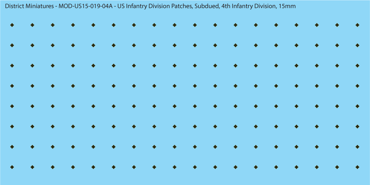 Modern US - US Infantry Division Patches, Subdued (Multiple Options), 15mm Decals