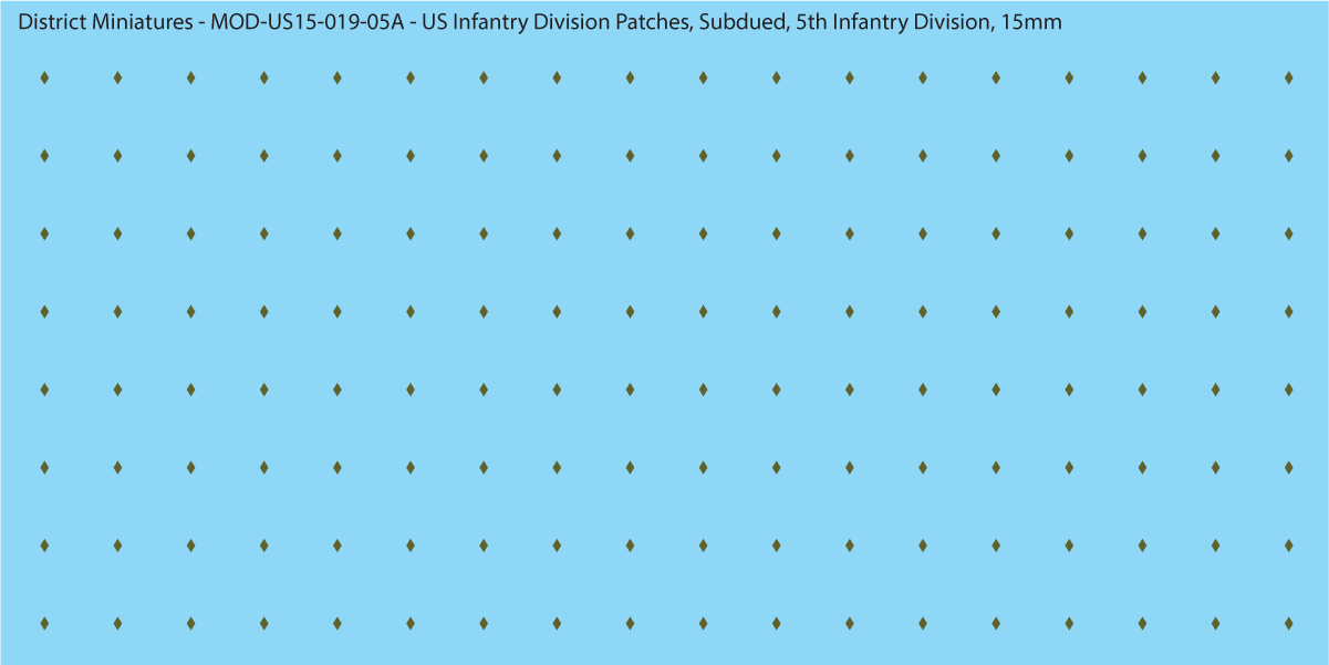 Modern US - US Infantry Division Patches, Subdued (Multiple Options), 15mm Decals