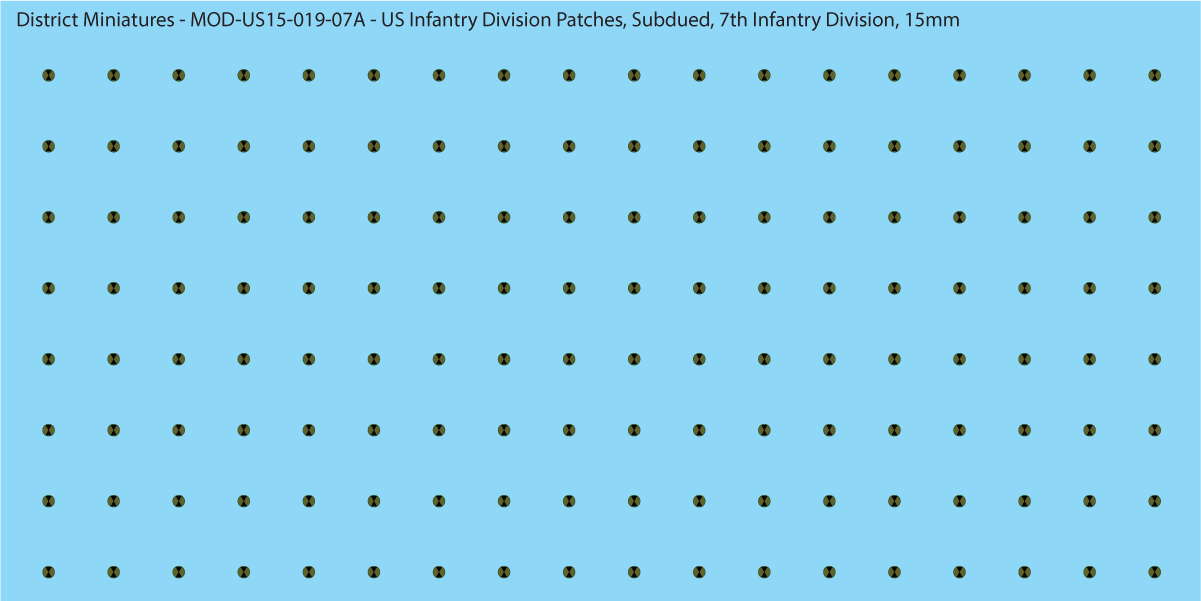 Modern US - US Infantry Division Patches, Subdued (Multiple Options), 15mm Decals