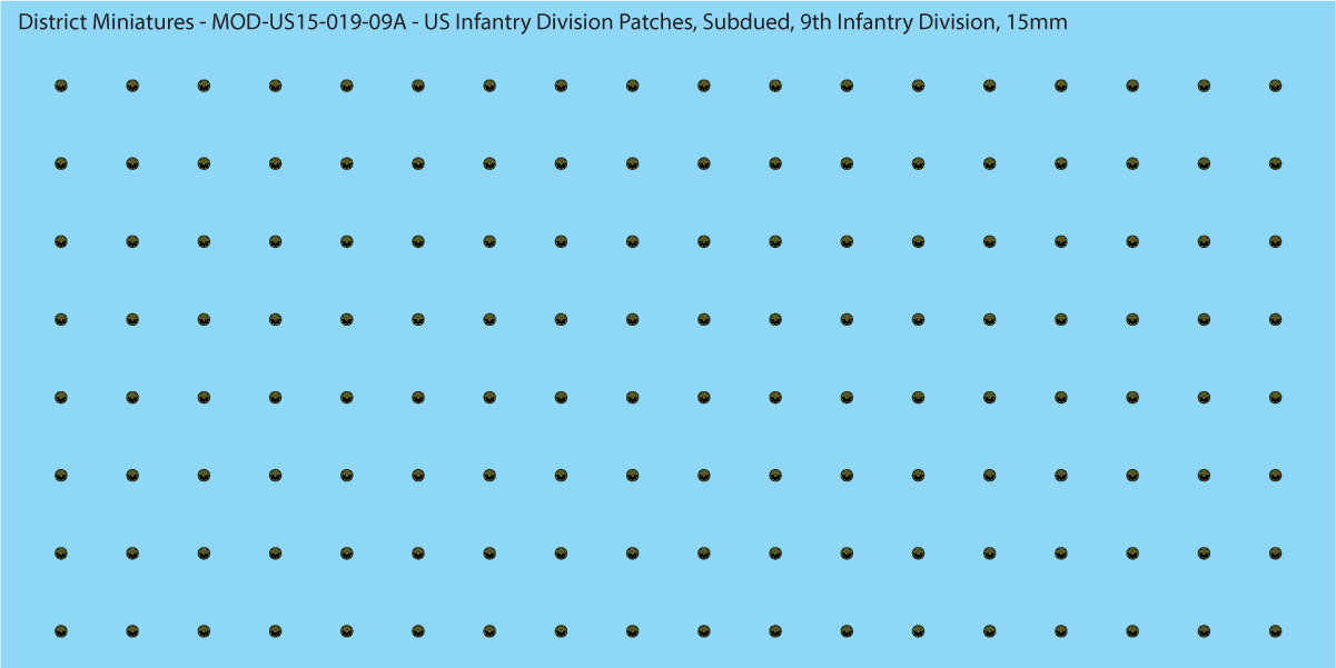 Modern US - US Infantry Division Patches, Subdued (Multiple Options), 15mm Decals