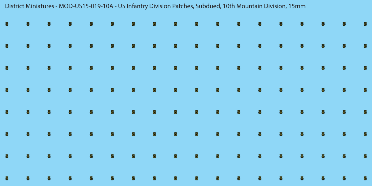 Modern US - US Infantry Division Patches, Subdued (Multiple Options), 15mm Decals
