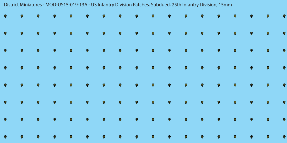 Modern US - US Infantry Division Patches, Subdued (Multiple Options), 15mm Decals