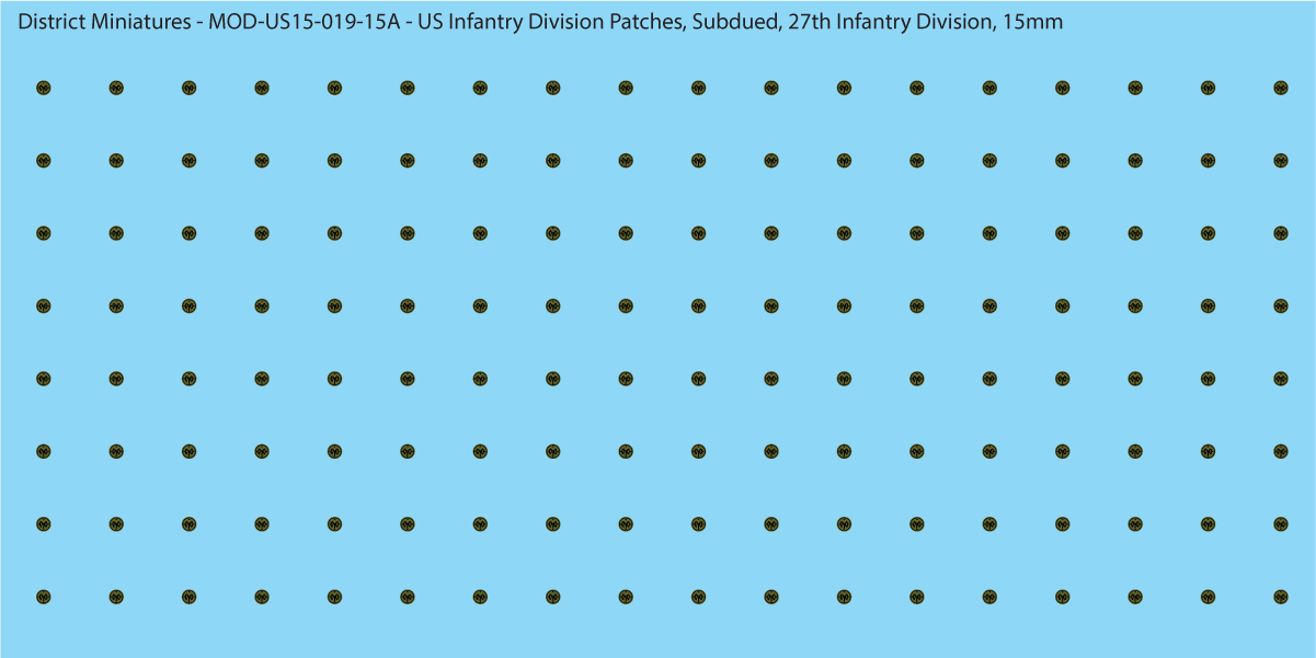 Modern US - US Infantry Division Patches, Subdued (Multiple Options), 15mm Decals
