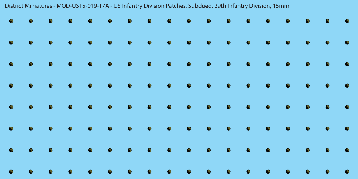 Modern US - US Infantry Division Patches, Subdued (Multiple Options), 15mm Decals