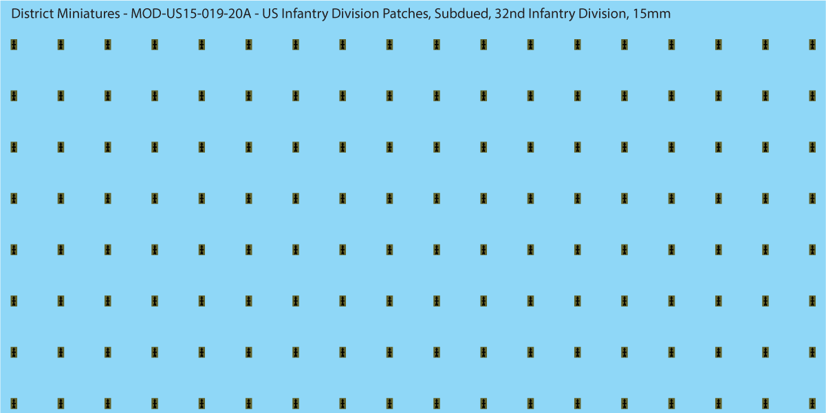 Modern US - US Infantry Division Patches, Subdued (Multiple Options), 15mm Decals