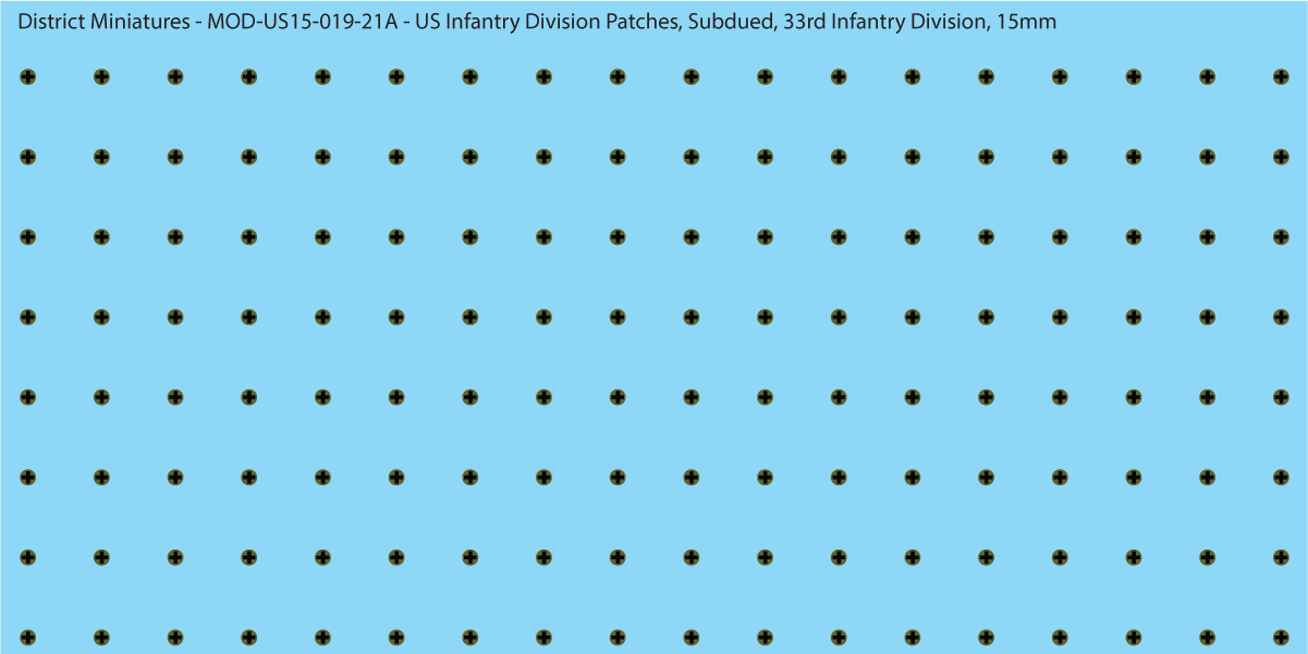 Modern US - US Infantry Division Patches, Subdued (Multiple Options), 15mm Decals