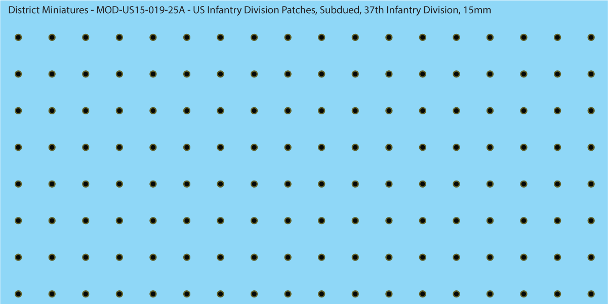 Modern US - US Infantry Division Patches, Subdued (Multiple Options), 15mm Decals