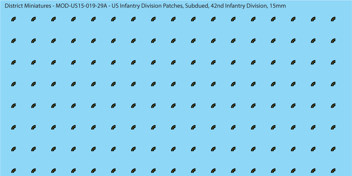 Modern US - US Infantry Division Patches, Subdued (Multiple Options), 15mm Decals