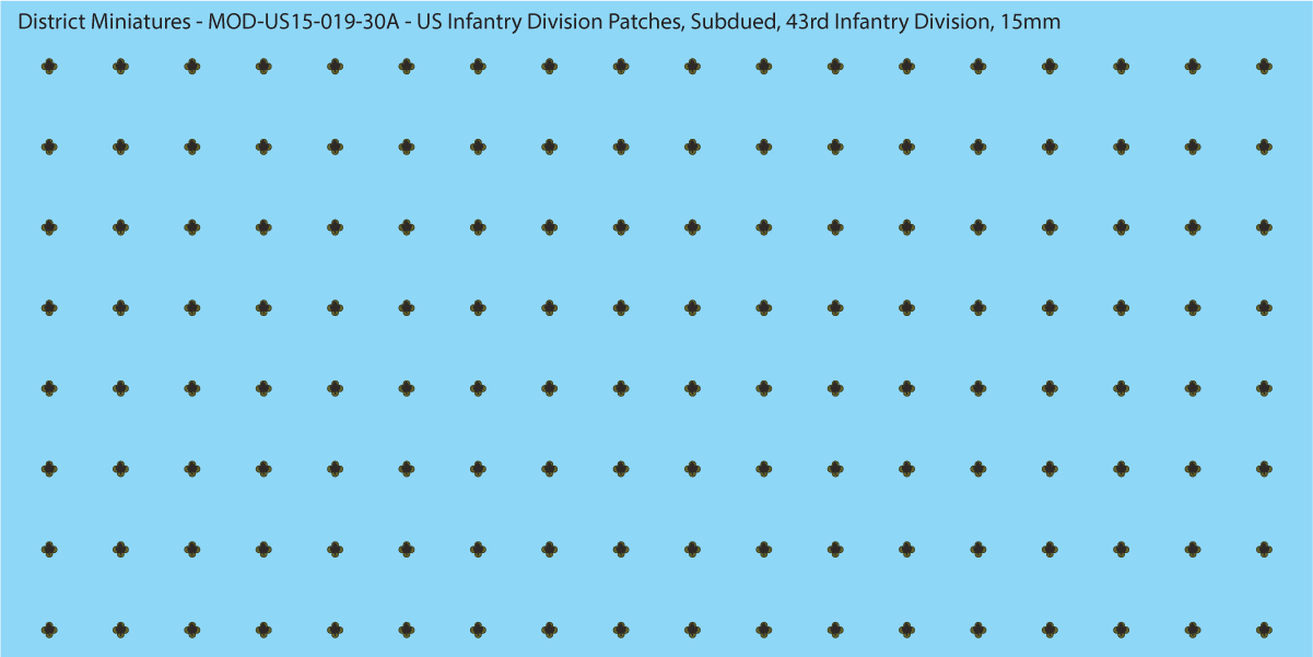 Modern US - US Infantry Division Patches, Subdued (Multiple Options), 15mm Decals