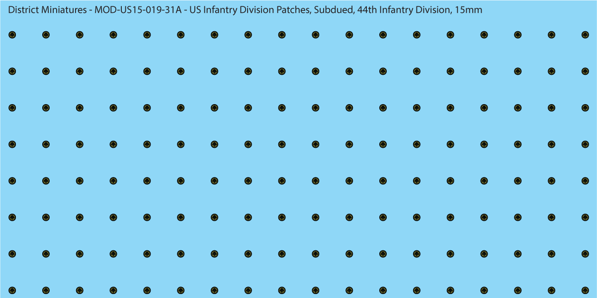 Modern US - US Infantry Division Patches, Subdued (Multiple Options), 15mm Decals