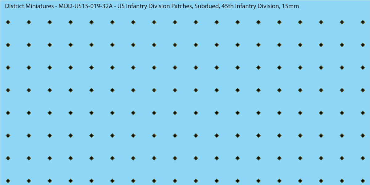 Modern US - US Infantry Division Patches, Subdued (Multiple Options), 15mm Decals