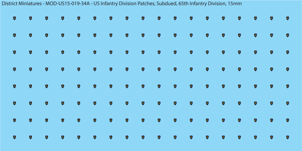 Modern US - US Infantry Division Patches, Subdued (Multiple Options), 15mm Decals